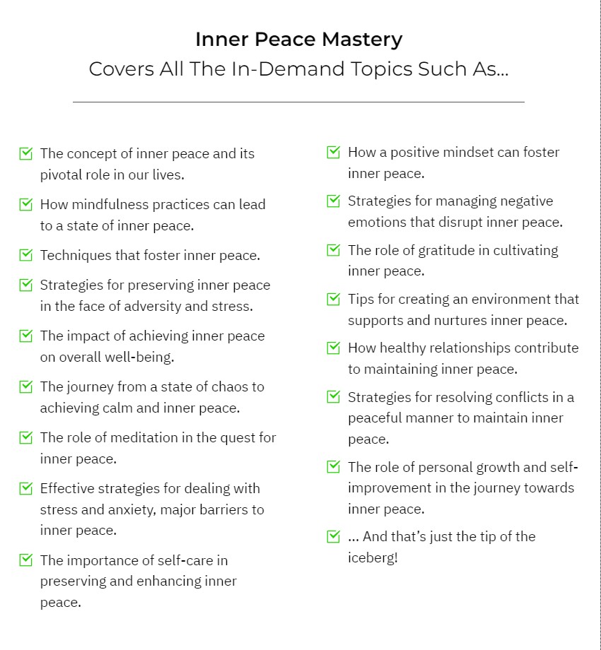 Inner Peace Mastery PLR